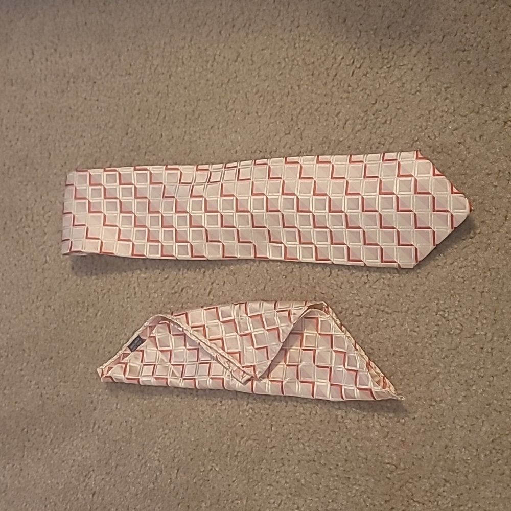 Men's Seta Zone silk tie and handkerchief set